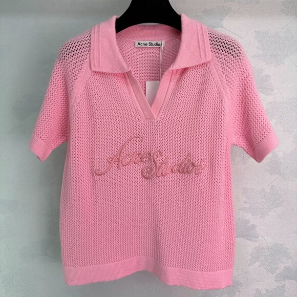 Acne Studios Dresses & Skirts - Acne Studios 2026 New Pink Mesh Polo Shirt